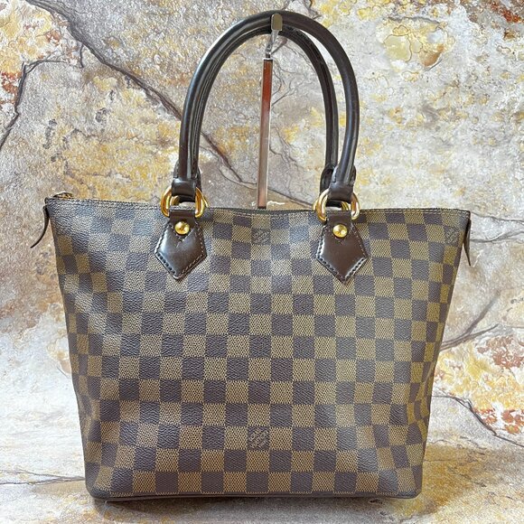 Louis Vuitton Saleya PM Tote Damier Satchel Handbag Leather Purse Zip - Picture 1 of 12